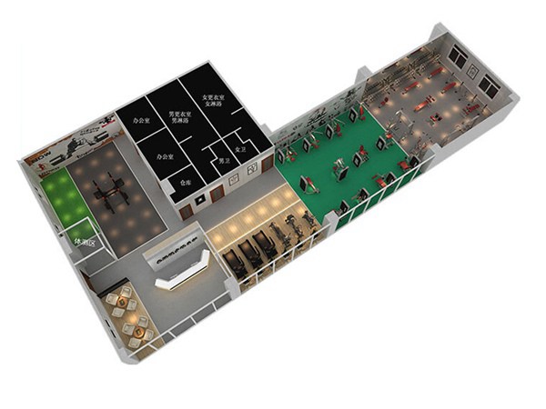 800平方健身房配置方案-广西南宫NG28体育健身器材有限公司